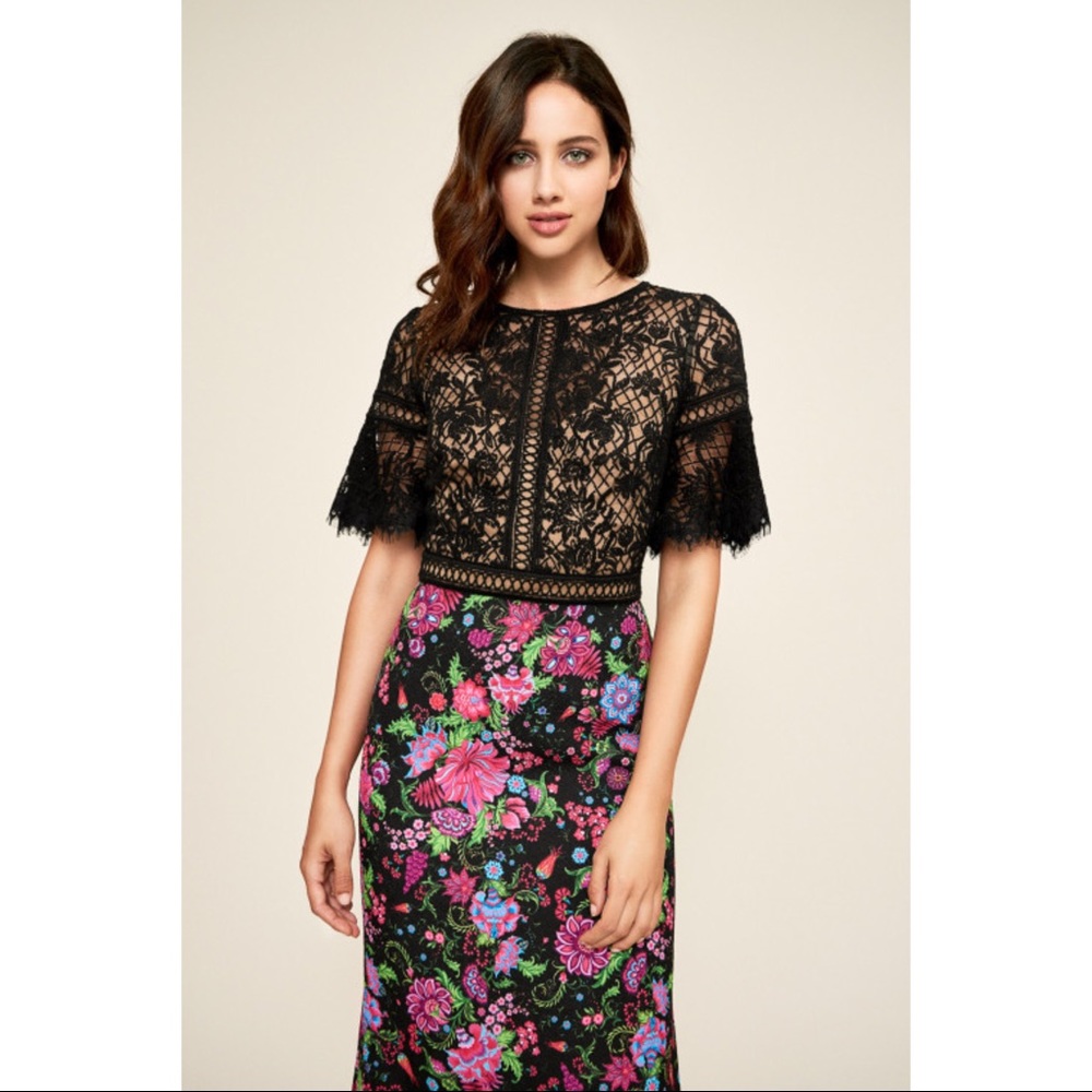 TADASHI SHOJI - MORGANA PRINTED CREPE GOWN - Picture 3 of 3